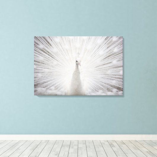 White Peacock Canvas Afdruk (Insitu (Houten vloer))
