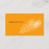 White Peacock Feather Networking Event Planner Visitekaartje (Achterkant)