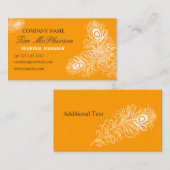 White Peacock Feather Networking Event Planner Visitekaartje (Voorkant / Achterkant)