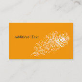 White Peacock Feather Networking Event Planner Visitekaartje (Achterkant)