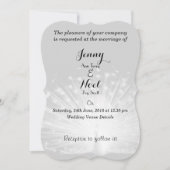 White Peacock Feathers Wedding Invitation Kaart (Voorkant)