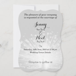 White Peacock Feathers Wedding Invitation Kaart