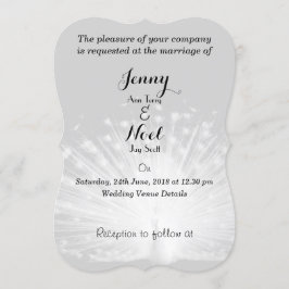 White Peacock Feathers Wedding Invitation Kaart