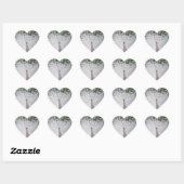 White Peacock Heart Shaped Sticker (Vel)