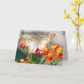 White Peacock Irish Blessing Wenskaart Kaart (Gele Bloem)