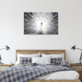 White Peacock met Feathers Fanned Canvas Afdruk (Insitu (Slaapkamer))