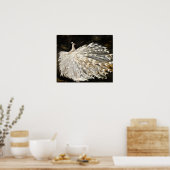 White Peacock Oil Painting Fine Art Poster (Keuken)