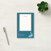 White Peacock on Blauwgroen stijlvol kunstdecoontw Post-it® Notes (Kantoor)