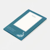 White Peacock on Blauwgroen stijlvol kunstdecoontw Post-it® Notes (Schuin)
