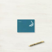 White Peacock on Blauwgroen stijlvol kunstdecoontw Post-it® Notes (Op bureau)