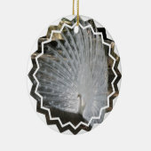White Peacock Ornaments Keramisch Ornament (Rechts)