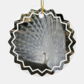 White Peacock Ornaments Keramisch Ornament (Voorkant)