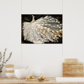 White Peacock Painting Poster (Keuken)