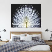 White Peacock Pavo Animalia Canvas Afdruk (Insitu (Slaapkamer))