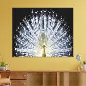 White Peacock Pavo Animalia Canvas Afdruk (Insitu (Woonkamer))
