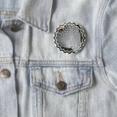 White Peacock Round Button (In situ)