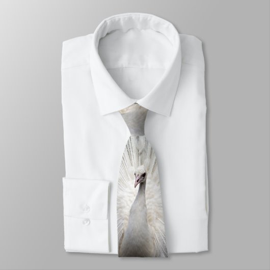 White Peacock Three Panel Stropdas (Gebonden)