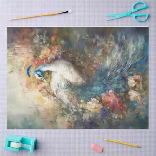 White Peacock Tissuepapier (Craft)