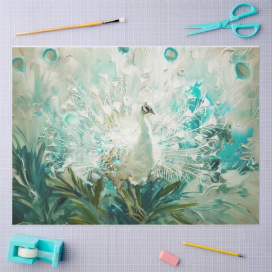 White Peacock Tissuepapier (Craft)