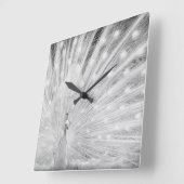 White Peacock Wall Decor Clock Vierkante Klok (Hoek)
