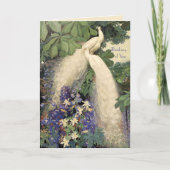 White Peacocks and Flowers Kaart (Voorkant)