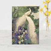 White Peacocks and Flowers Kaart (Gele Bloem)