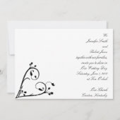 White Peacocks Heart Monogram Weddenschap Kaart (Achterkant)