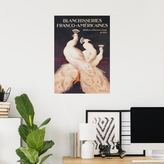 White Peacocks Vintage Poster (Thuiskantoor)