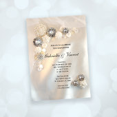 White Pearl and Diamond Buttonnen Engagement Party Kaart