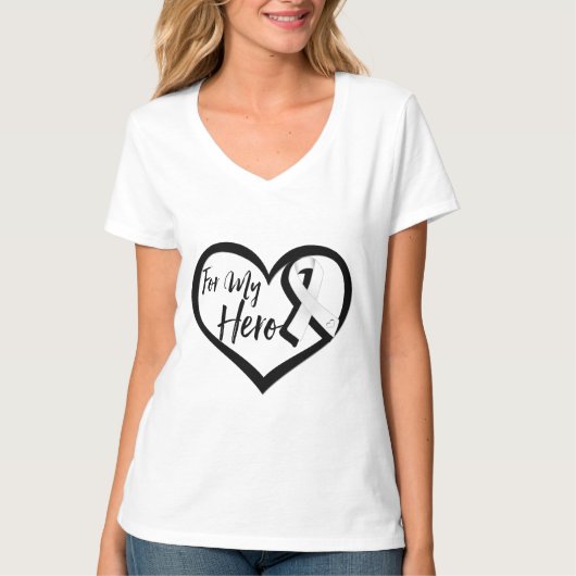 White Pearl Awareness Ribbon for My Hero T-shirt (Voorkant)