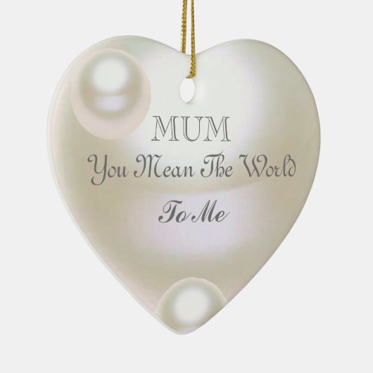 White Pearl Effect Editable Moederdag Keramisch Ornament (Rechts)