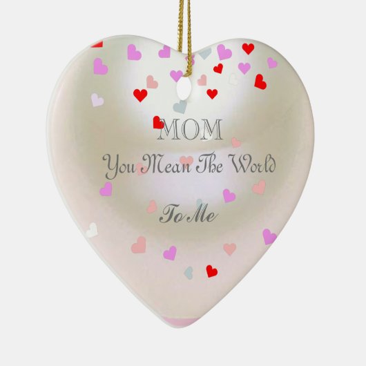 White Pearl Effect Editable Moederdag Keramisch Ornament (Rechts)