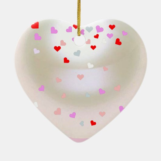 White Pearl Effect Editable Moederdag Keramisch Ornament (Achterkant)