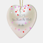 White Pearl Effect Editable Moederdag Keramisch Ornament (Links)