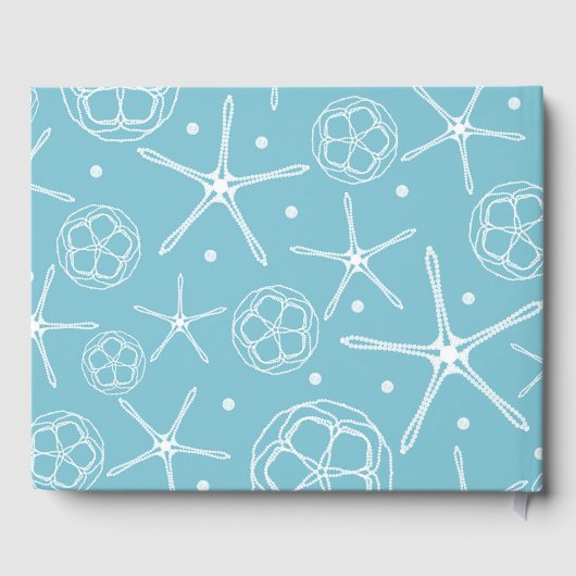 White Pearl Starfish Elegant Beach bruiloft Gastenboek (Achterkant)