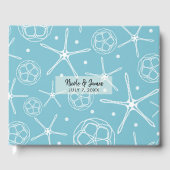 White Pearl Starfish Elegant Beach bruiloft Gastenboek (Voorkant)