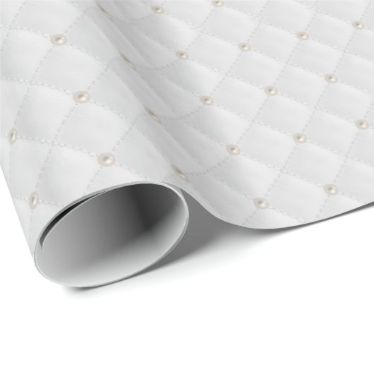 White Pearl Stud Quiled Cadeaupapier (Rol Hoek)