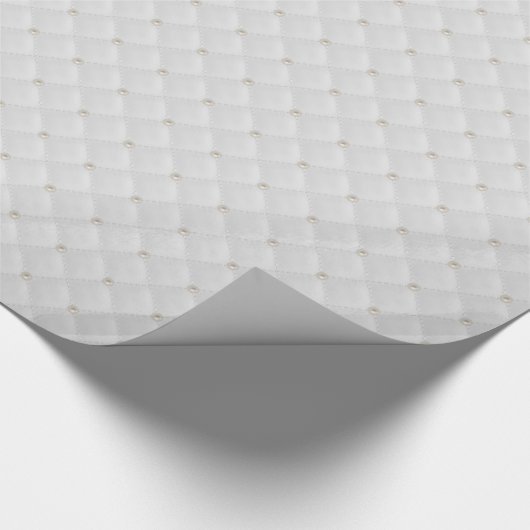 White Pearl Stud Quilted Cadeaupapier (Hoek)