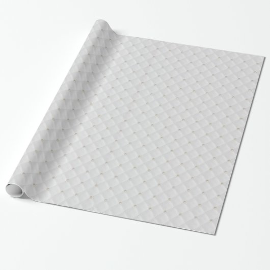 White Pearl Stud Quilted Cadeaupapier (Uitgerold)