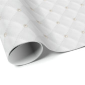 White Pearl Stud Quilted Cadeaupapier (Rol Hoek)