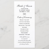 White Pearls and Blue Lace Wedding Program Programmakaart (Achterkant)