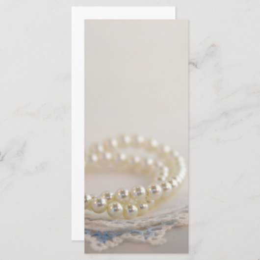 White Pearls and Blue Lace Wedding Program Programmakaart (Voorkant / Achterkant)