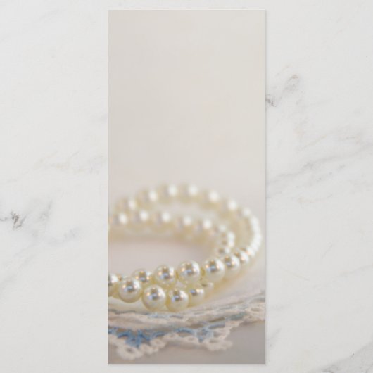 White Pearls and Blue Lace Wedding Program Programmakaart (Voorkant)