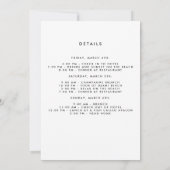 White Pearls Bachelorette Weekend-feestuitnodiging Kaart (Achterkant)