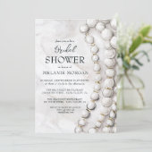 White Pearls Blue Vrijgezellenfeest Kaart (Staand voorkant)