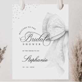 White Pearls Bow Vrijgezellenfeest Poster