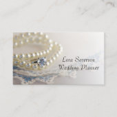 White Pearls, Diamond Ring, Lace Wedding Planner Visitekaartje (Voorkant)