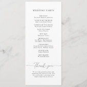 White Pearls huwelijksprogramma Programmakaart (Achterkant)