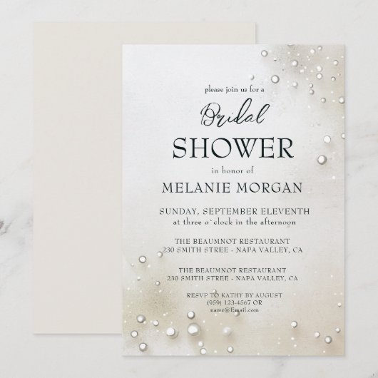 White Pearls minimalistisch Vrijgezellenfeest Kaart (Voorkant / Achterkant)