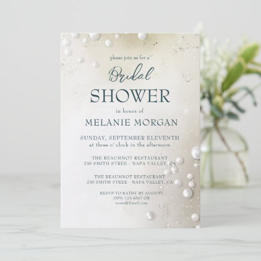 White Pearls minimalistisch Vrijgezellenfeest Kaart (Staand voorkant)